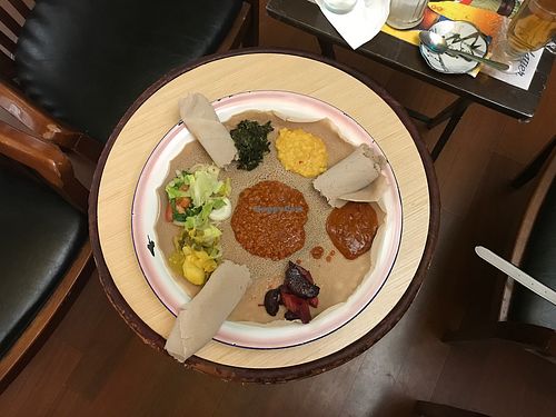 Veggie Combo platter at Sengatera Ethiopian in Portland