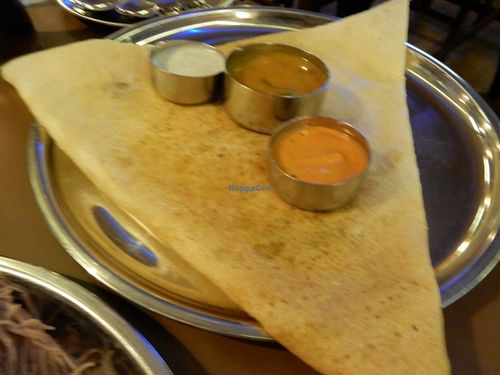 Dosa and chutneys at Dwaraka in Colombo