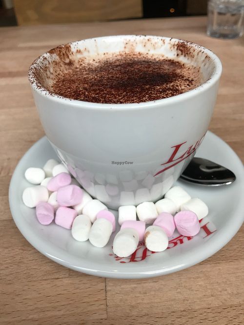 Vegan hot choc with soy milk at The Left Bank in Glasgow