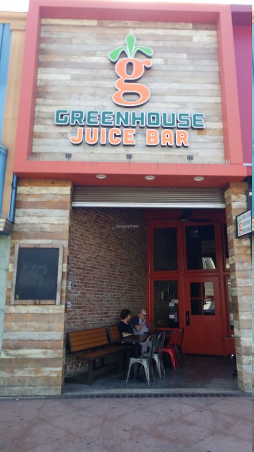 Outside at Greenhouse Juice Bar in North Hollywood