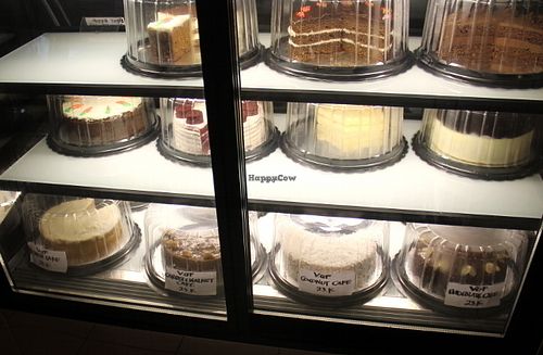 Only some of the cakes are vegan, they are marked with "V" and when I was there they were also gluten free, so "v gf". They were on the lowest row.  at Sawobali  in Ubud