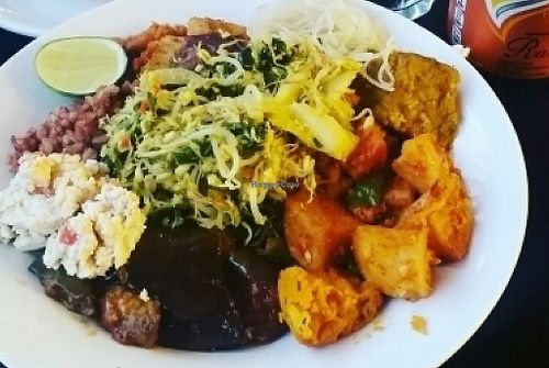 Everything from the day's vegan buffet!  at Sawobali  in Ubud