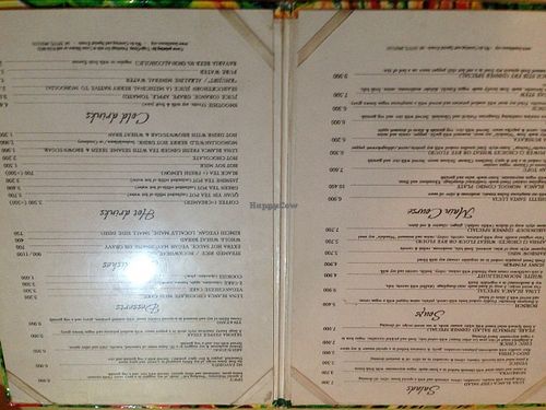 menu at Luna Blanca in Ulaanbaatar