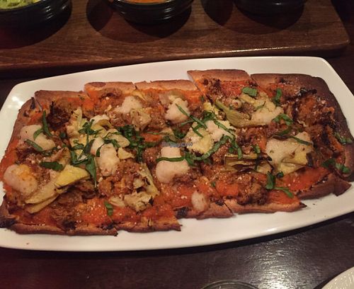 artichoke and sausage pizza - amazing at V-Eats in Dallas