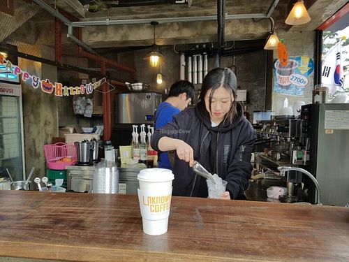 Almond latte! at Unknown Coffee - 언노운커피 in Seoul