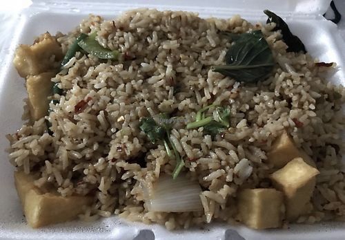 Thai Basil Fried Rice with tofu spice level hot  at Chaang Thai in Colorado Springs