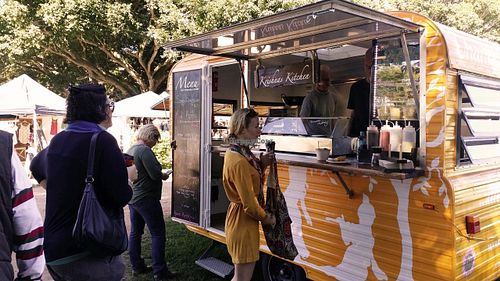 Our caravan travels to markets and festivals all over the Far NQ region at Krishnas Kitchen in Mareeba Shire