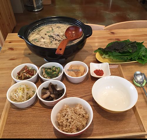 perilla seed soup. huge! for 2 people minimum! super delicious  at Brownrice - 브라운라이스  in Seoul