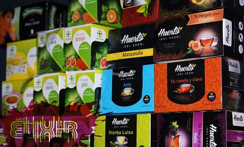 A selection of green, black and herbal teas at Elixir Restaurante Pucallpa in Pucallpa