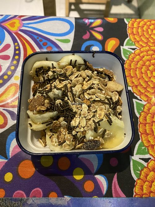 Banana with crunch  at Los Alebrijes Veg in Mexico City