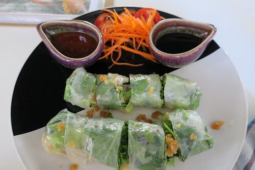herbs and veg roll at Ama Vegan Kitchen in Chiang Mai