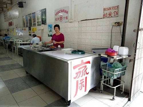 stall and aunty at Vegetarian - Jalan 4 in Kuala Lumpur