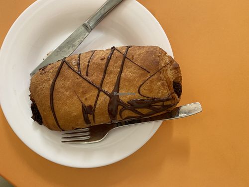 Vegan pan au chocolat. It’s not gluten-free ! at Confitería Maiquez in Murcia