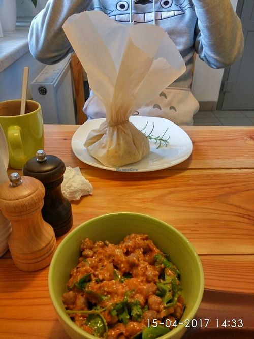 Chickpeas and risotto at Dreamers Place in Lviv