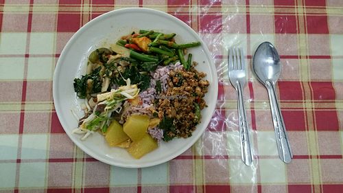 sampler plate all dishes at Kanya Vegetarian Food in Chiang Mai