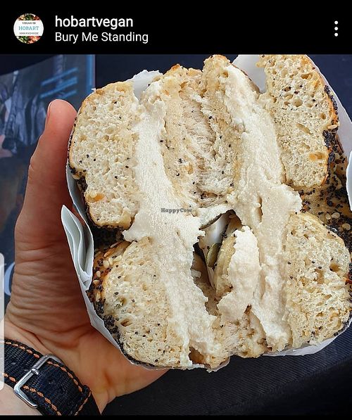 Ultimate fave  - everything bagel with plain schmear. Get first thing in morning while bagel is still warm ❤ at Bury Me Standing  in Hobart