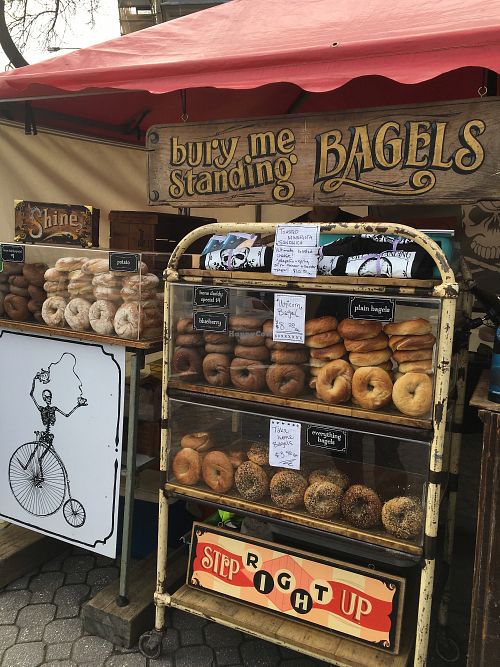 Their stand at the market. at Bury Me Standing  in Hobart