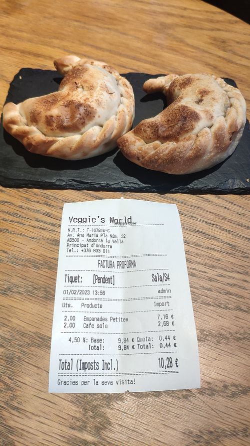 Empanadas at Veggie's World in Andorra La Vella