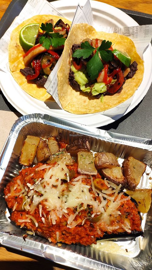 Tacos and Aubergine at Veggie's World in Andorra La Vella