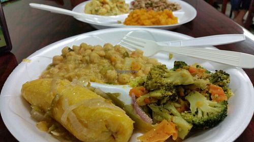 bean, broccoli,  and plantains at Vegan and Juice in Miami
