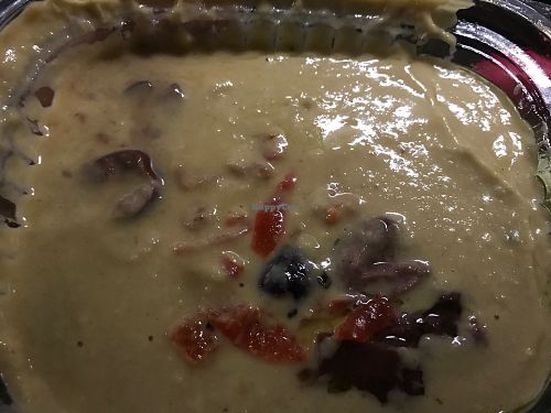 "To go" hummus.  to be fair, this photo doesn't give it justice.  It was actually really good. at Flower Child in Santa Monica