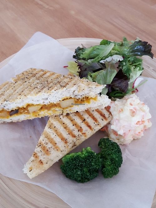 Pumpkin sandwich with vegan Japanese mash potato instead of fries at Yi Ke Shu - Tanjung Bungah in Penang