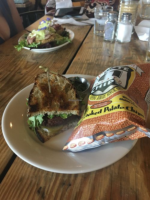 Veggie burger made vegan at Commune in Virginia Beach