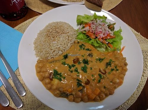 dish of the day, chickpea and sweet potato stew at PurEssence in Alvor