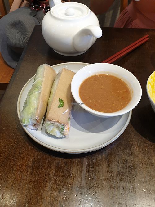 Rice paper rolls with lemongrass sauce at Huong Viet in Footscray