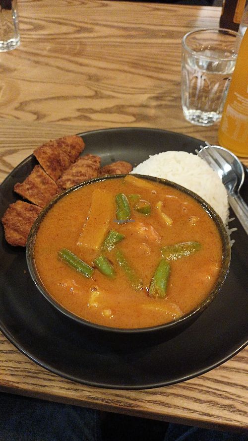 Red curry and plant chicken at Aroy in Upper Hutt