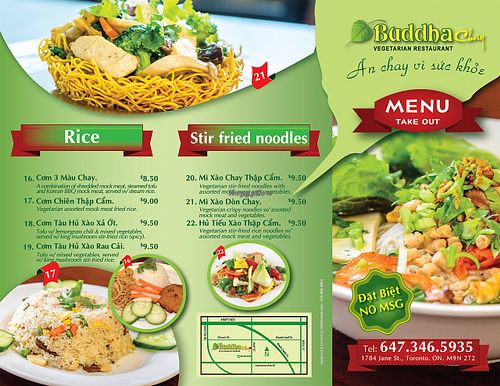 Buddha Chay Vegetarian Restaurant Menu-1 for 2017. at Buddha Chay in Toronto