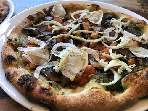Vegan Verdure Pizza: pesto / caponata / mushrooms / shaved fennel  at Pistarro in Frederick