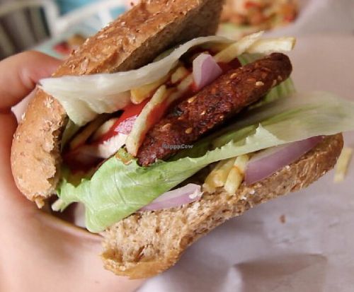 falafel burger! at Veganmburger - Restaurante Vegano in Lima