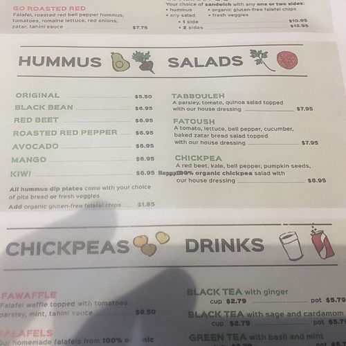 menu2 at Chickpeas in Ottawa