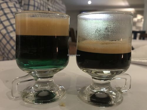 Mint expresso and regular expresso at Del Griego in Guatemala City