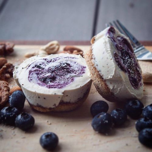 Wholey Wonder's Gluten Free Raw Cheesecake with Blueberry Swirl. A wonderful treat! at Wholey Wonder in Penang