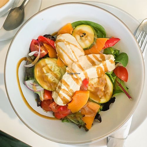 hummus and roasted veg salad at Rose and Grants in Glasgow