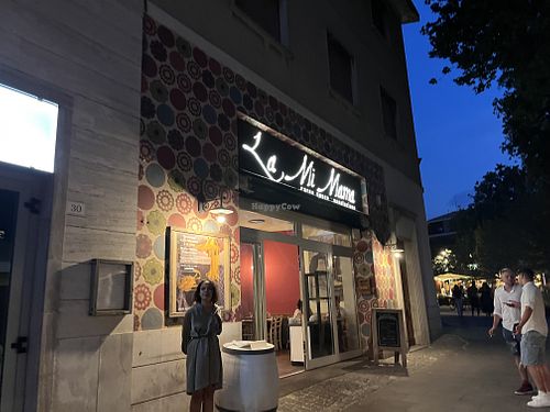 Outside the restaurant   at La Mi Mama in Rimini