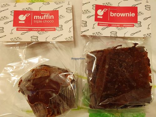 Muffin triple chocolate and brownie 😋 at bio&bio in Dubrovnik