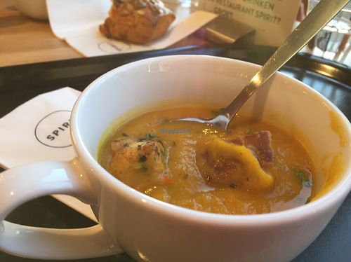 pumpkin soup at Spirit in Amsterdam