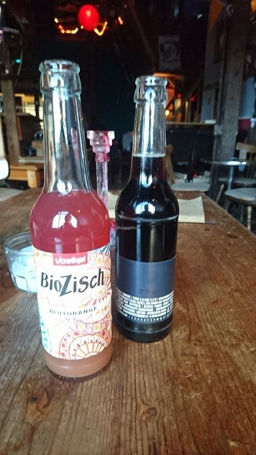 Variation of different vegan & organic drinks and beer  at Panama in Bremen
