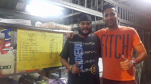 Veeru Bro and happy Customer at Veer's Veg Street Burger in Kuala Lumpur