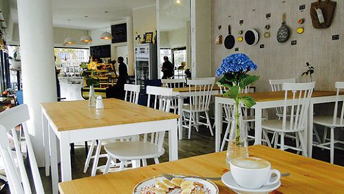 View from the seating area at Poffers Cafe in Stuttgart