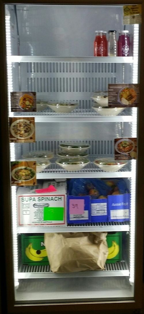 cold goods/salads at Raw Squeeze at Lorna Jane in Newstead