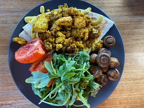 Scrambled tofu wrap (deconstructed ) at Onda Food House in Aireys Inlet