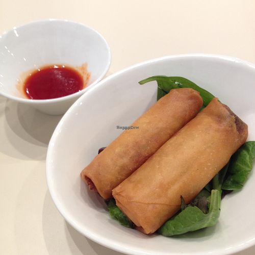 spring rolls with sweet chili sauce at VeGreen in Duluth