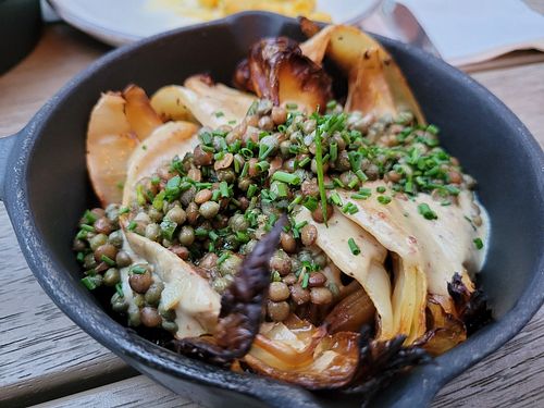 Grilled cabbage at Plants by Deliciously Ella in London