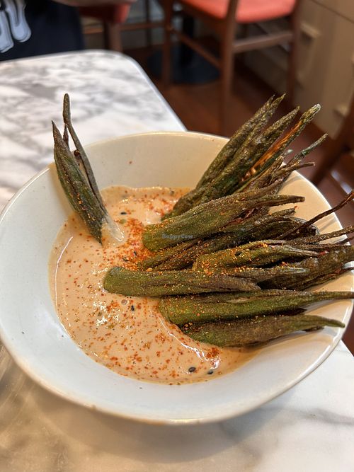 Okra fries - very good!   at Plants by Deliciously Ella in London
