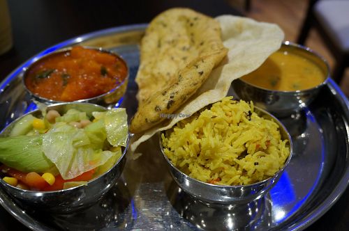 Medium Thali + Naan at HealthyWealthy in North London
