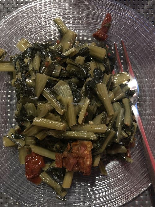 Sautéed chicory with sun dried tomatoes  at La Tecia Vegana in Venice
